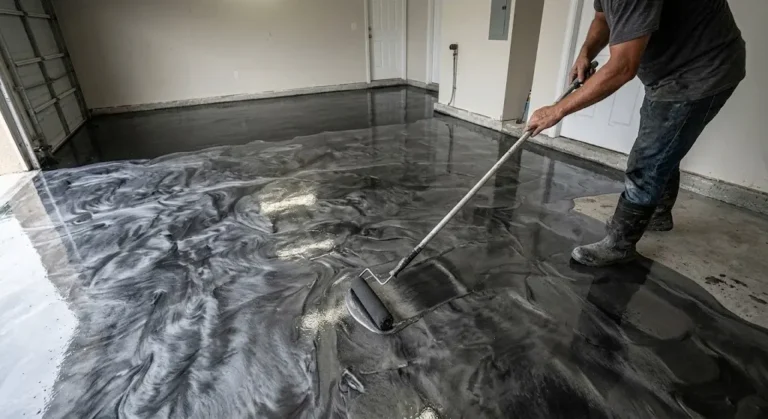 epoxy flooring metallic roller port st. lucie